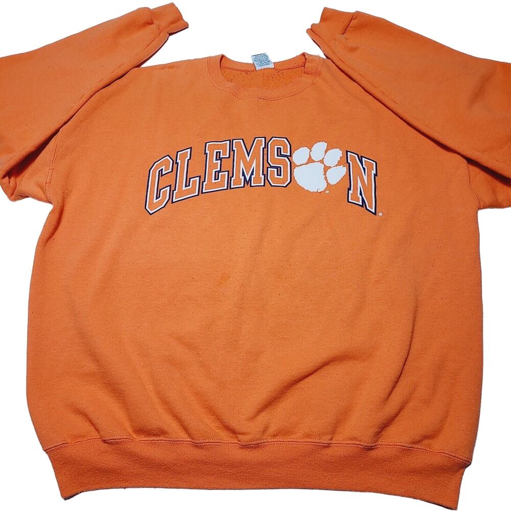 Champion Clemson Tigers Men's XL Orange Sweatshirt Vintage Y2K 90s NCAA